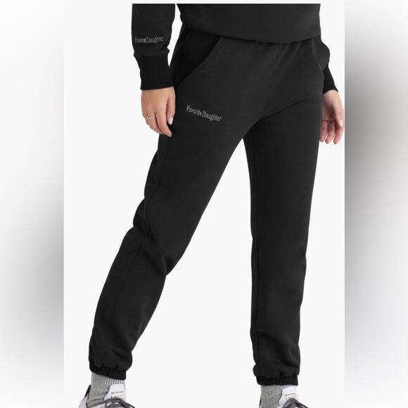 NWT FAVORITE DAUGHTER Logo Jogger Sweatpants - Picture 1 of 5